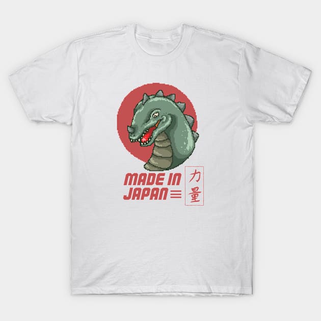 Made In Japan Godzilla Pixel Art T-Shirt by Rebus28